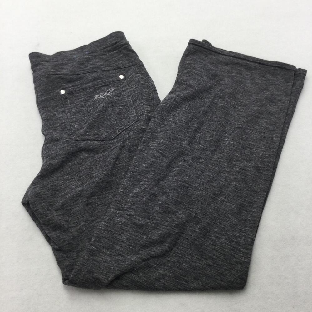 Kuhl Sweatpants Womens 10 Short Gray Straight Leg Cargo Pocket Lounge Stretch